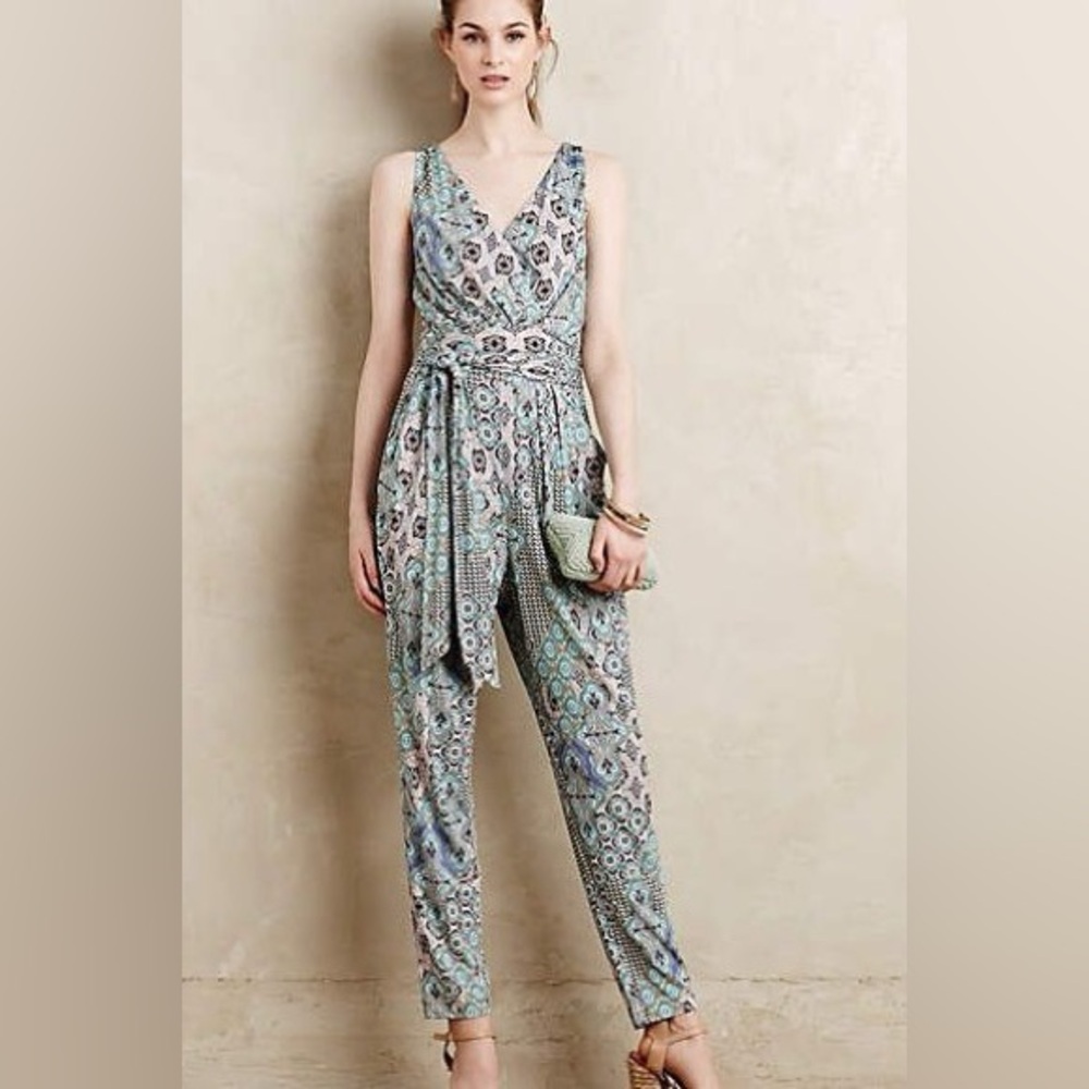 Anthropologie Antilles Elevenses jumpsuit small pattern floral